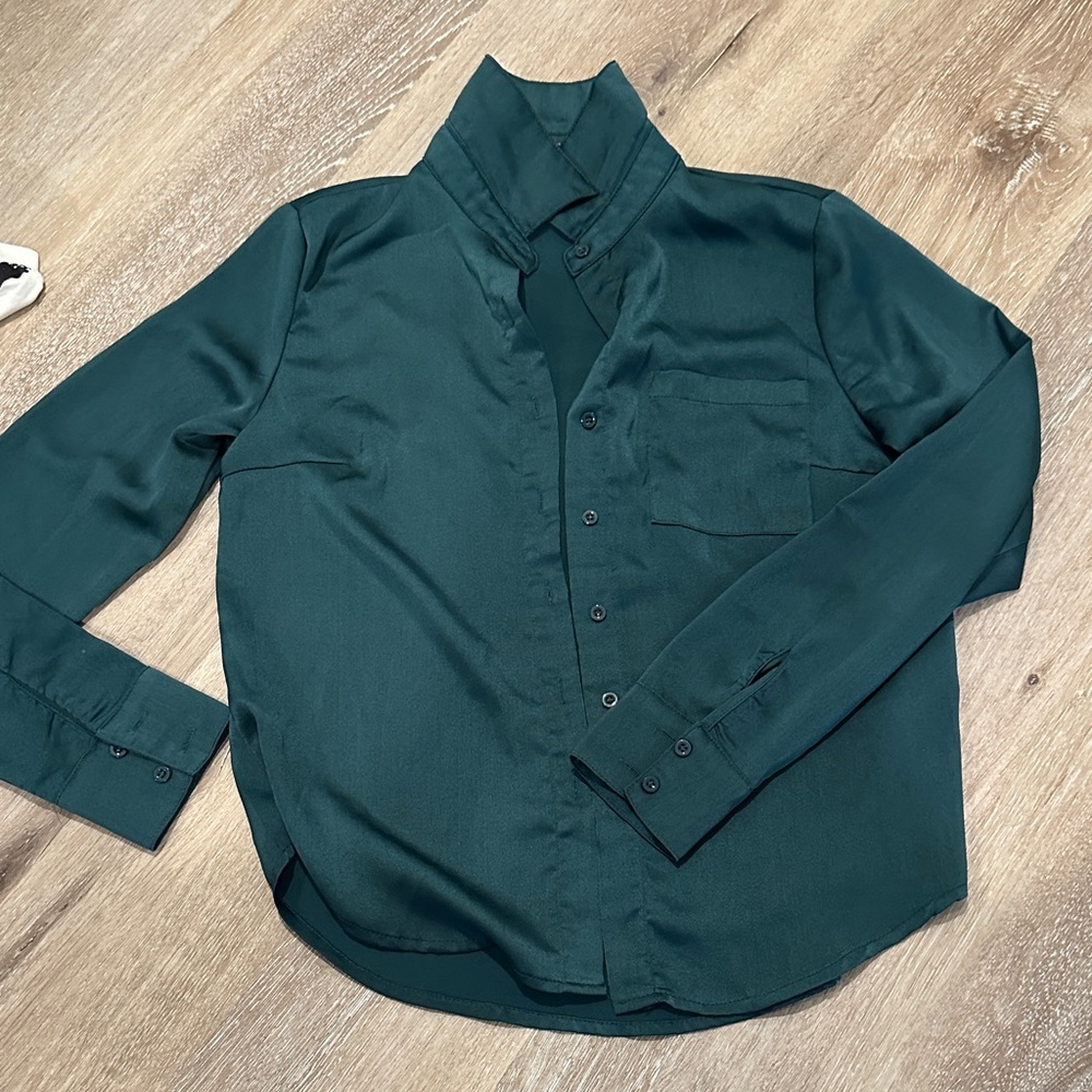 Dark Green Button-Up Shirt
